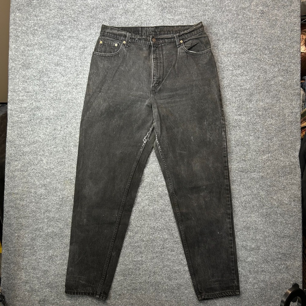 VTG Levi's 551 Relaxed‎ Fit Tapered Leg Jeans Women's Faded Black Denim - 34X32